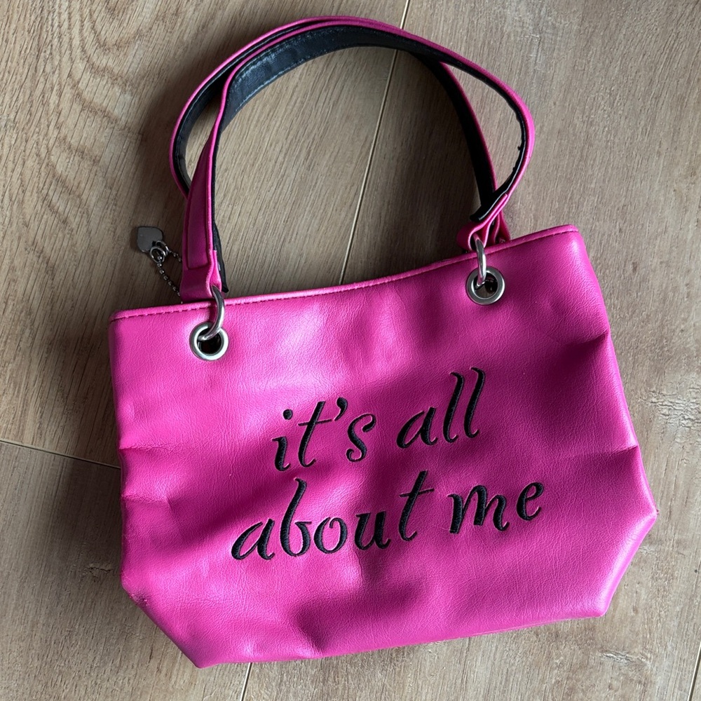 Pink Tote Bag with Black Accents